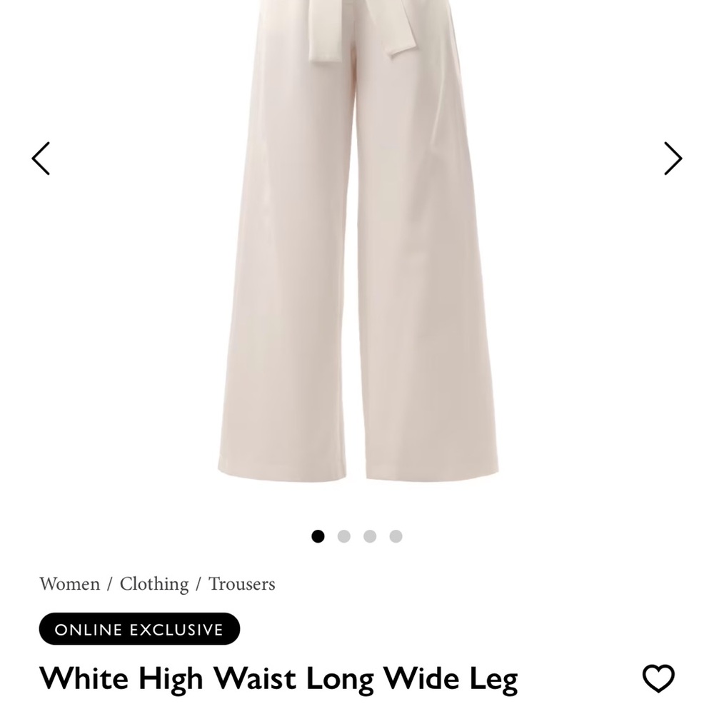 White High Waist Wide Leg Trousers